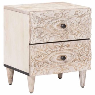vidaXL Armario De Noche 40 X 33,5 X 46 Cm Madera De Mango Maciza Vidaxl