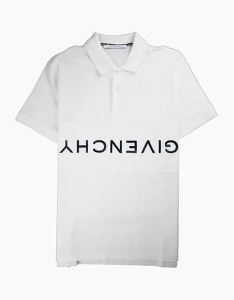 Givenchy Mens Givenchy Reverse Logo Short Sleeve Polo White - Size: 40