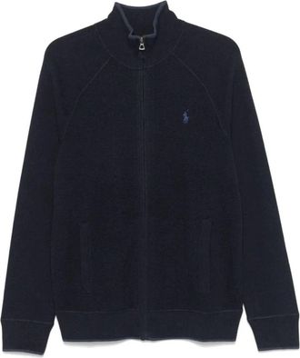 Polo Ralph Lauren Blauw Katoenen Vest met Volledige Rits - Heren - Vesten - Blauw - 2XL - Katoen - Truien & Vesten