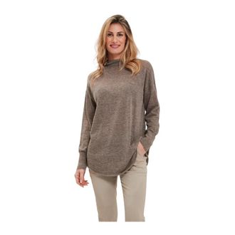 Alpha Studio Stijlvolle longsleeve top - Dames - Coltruien - Bruin - XL - Truien & Vesten