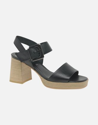 Gabor Womens Garage Womens Block Heel Sandals - Black - Size: 6.5