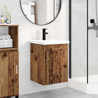 vidaXL Vidaxl Mobile Bagno Con Rubinetto Legno Antico 42 X 40 X 74,5 Cm