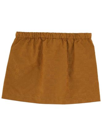 Gucci GG Textured Miniskirt - Beige