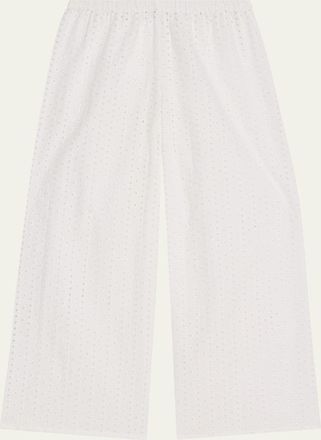 Andine Cavani Cropped Eyelet-Embroidered Cotton Pants
