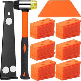 OEM Kit De Instalaci&oacute;n De Suelo Laminado Con 60 Espaciadores, Taco De Impacto, Barra De Dominadas Resistente Y Mazo De Fibra De Vidrio, Agarre Suave Antid