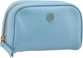Chanel Pre-owned Clutches, female, Blue, Size: ONE SIZE Pre-owned Vintage Pouch