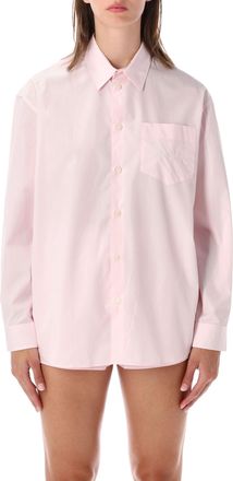 Sporty & Rich Pastel Pink Embroidered Oversized Shirt