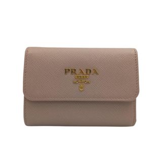 Prada Beige Saffiano Metal Wallet (Tri-Fold) (Pre-Owned)