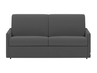 Vente-Unique Sof&aacute; cama italiano 3 plazas de tela CALIFE - Gris - Cama 140 cm - Colch&oacute;n 18 cm