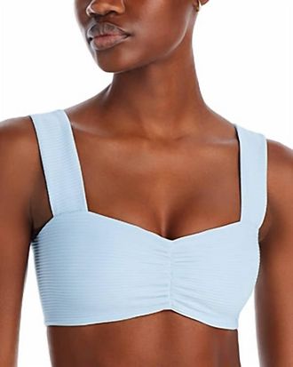 L*Space Marlee Ribbed Bikini Top In Blue