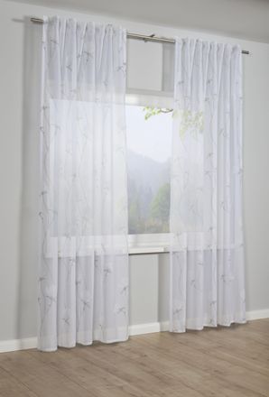 Gardinia Gardine »Schal mit Gardinenband Snowvoile mit Blütendruck« verdeckte Schlaufen 1 Stk. tlg. Stoff Snowvoile mit Blütendruck