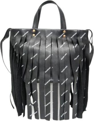 Balenciaga Pre-owned Laundry Cabas XS Fringe - - Pre-owned - Donna - Nero - ONE SIZE