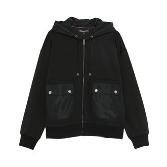Michael Kors Felpa con cappuccio e zip in misto cotone - - Sweatshirts & Hoodies - Uomo - Nero - 2XL