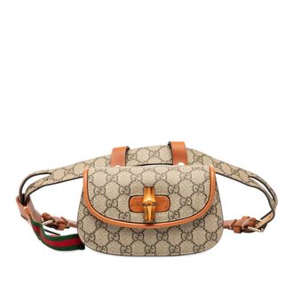 Gucci Beige Brown Pvc Leather Fanny Pack (Pre-Owned)