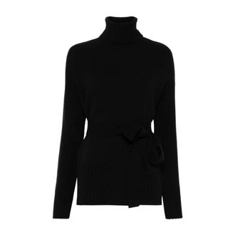 Wild Cashmere Black Wool-Cashmere Turtleneck Jumper