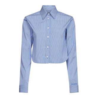 Balenciaga Dames, Blouses & Shirts, Blauw, Maat: 2XS Katoen