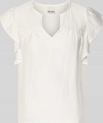 Ichi Bluse aus Viskose-Mix mit R&uuml;schen Modell HETTA in Offwhite, Gr&ouml;&szlig;e 34