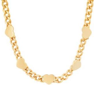 HMY Jewelry 18K Gold Plated Stainless Steel Heart Chain Necklace in Yellow at Nordstrom Rack