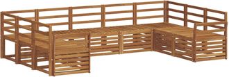 vidaXL Conjunto De Sof&aacute;s De Exterior 9 Uds. Natural Vidaxl