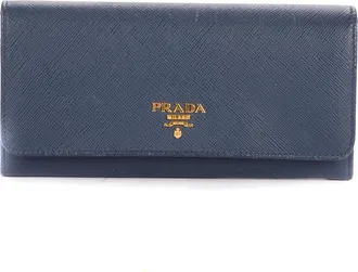 Prada Pre-owned Womens Flap Continental Wallet - Blue/Navy - One Size