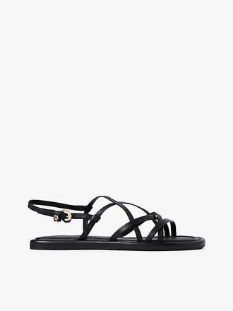 Tommy Hilfiger Sandalias planas de piel con tiras cruzadas