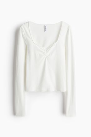 H&M Shirt mit Sweetheart-Ausschnitt - White