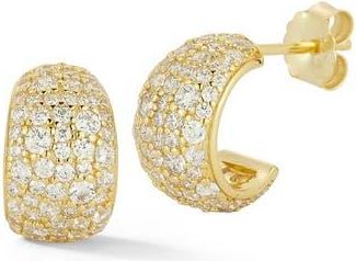Glaze Jewelry Pav&eacute; Cubic Zirconia Hoop Earrings in Gold at Nordstrom Rack