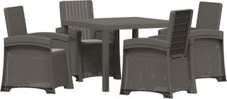 vidaXL Conjunto De Comedor De Jard&iacute;n 5 Uds. Gris Claro Pp Vidaxl