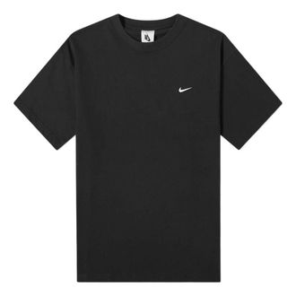 Nike Solo Swoosh Mens T-Shirt Printing Logo Solid Color Round Neck Short Sleeve Black CV0559-010