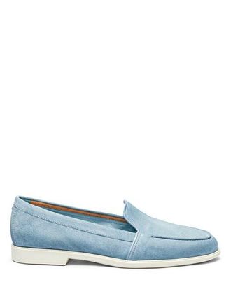 Santoni Womens Suede Loafer in Light Blue at Nordstrom, Size 11.5