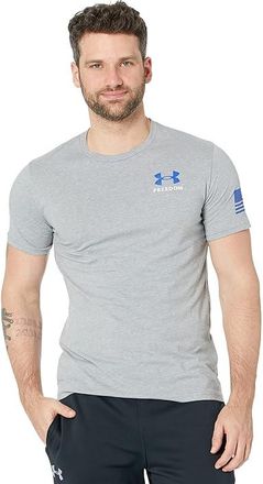 Under Armour New Freedom Banner T-Shirt Mens Clothing Steel Light Heather/Royal : SM, Polyester/Cotton