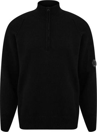 C.P. Company Lambswool GRS Half Zipped Knit - Heren - Coltruien - Zwart - L - Wol - Truien & Vesten