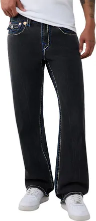 True Religion Billy Super T Straight Leg Jeans in Chantey Black Wash at Nordstrom, Size 32