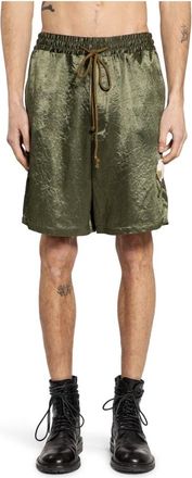 Song for the Mute Casual Shorts, male, Green, L, Flower Elasticated Shorts