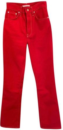 Helmut Lang Red High Rise Jeans Size XS