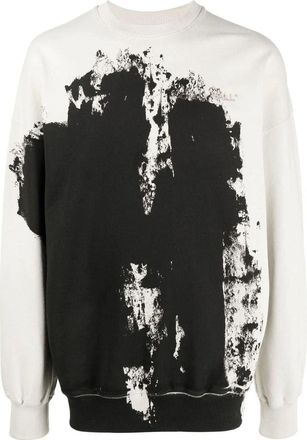 A-Cold-Wall* Cotton Relaxed Crewneck Sweatshirt Black White ACWMW087BLACK