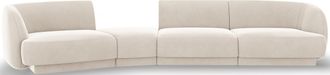 BLOOMINGLOFT 6-Sitzer Design Sofa Miley Ii mit abgerundeter Form links - Samtbezug