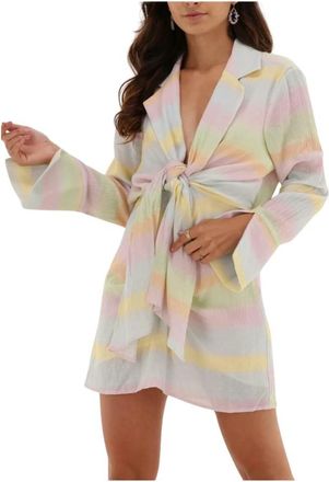 NA-KD Twisted Front Korte Jurk - Dames - Korte kleedjes - Veelkleurig - XS - Katoen - Kleedjes