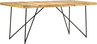 vidaXL Vidaxl - Mesa De Comedor De Madera Maciza De Mango 180x90x76 Cm