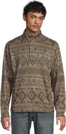 Ariat Caldwell 1/4 Button Sweater Mens Sweater Light Brown Southwest : 2XL, Polyester