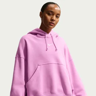Nike Womens Nike Sportswear Phoenix Fleece Over-Oversized Pullover Hoodie in Pink | DQ5858-663