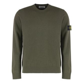 Stone Island Round-neck Knitwear, male, Green, Size: 2XL RWS Crewneck Sweater