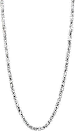 Savvy Cie Jewels Diamond Cut Barrel Bead Chain Necklace in Silver at Nordstrom Rack