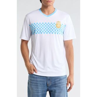 Goodie Two Sleeves Argentina National Football Team Checkered T-Shirt in White at Nordstrom Rack, Size X-Large