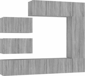 vidaXL Vidaxl - 8 Piece tv Cabinet Set Grey Sonoma Engineered Wood