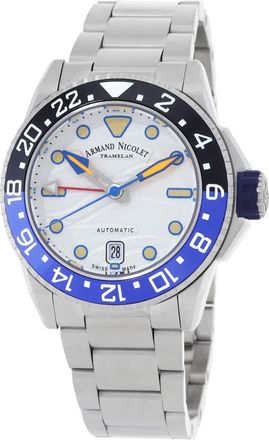 Armand Nicolet JSH GMT Automatic Silver Dial Mens Watch A487RGU-AU-MA2481AA