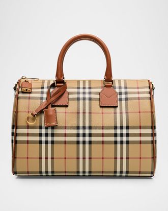 Burberry Medium Coated Check Bowling Shoulder Bag