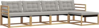 vidaXL Conjunto De Sof&aacute;s De Exterior 5 Uds. Blanco Y Gris Claro Vidaxl