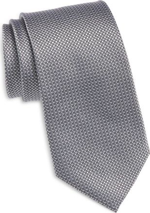 Nordstrom Geometric Silk Tie in Silver at Nordstrom