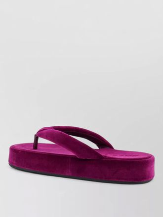 Balenciaga platform slides open toe velvet finish